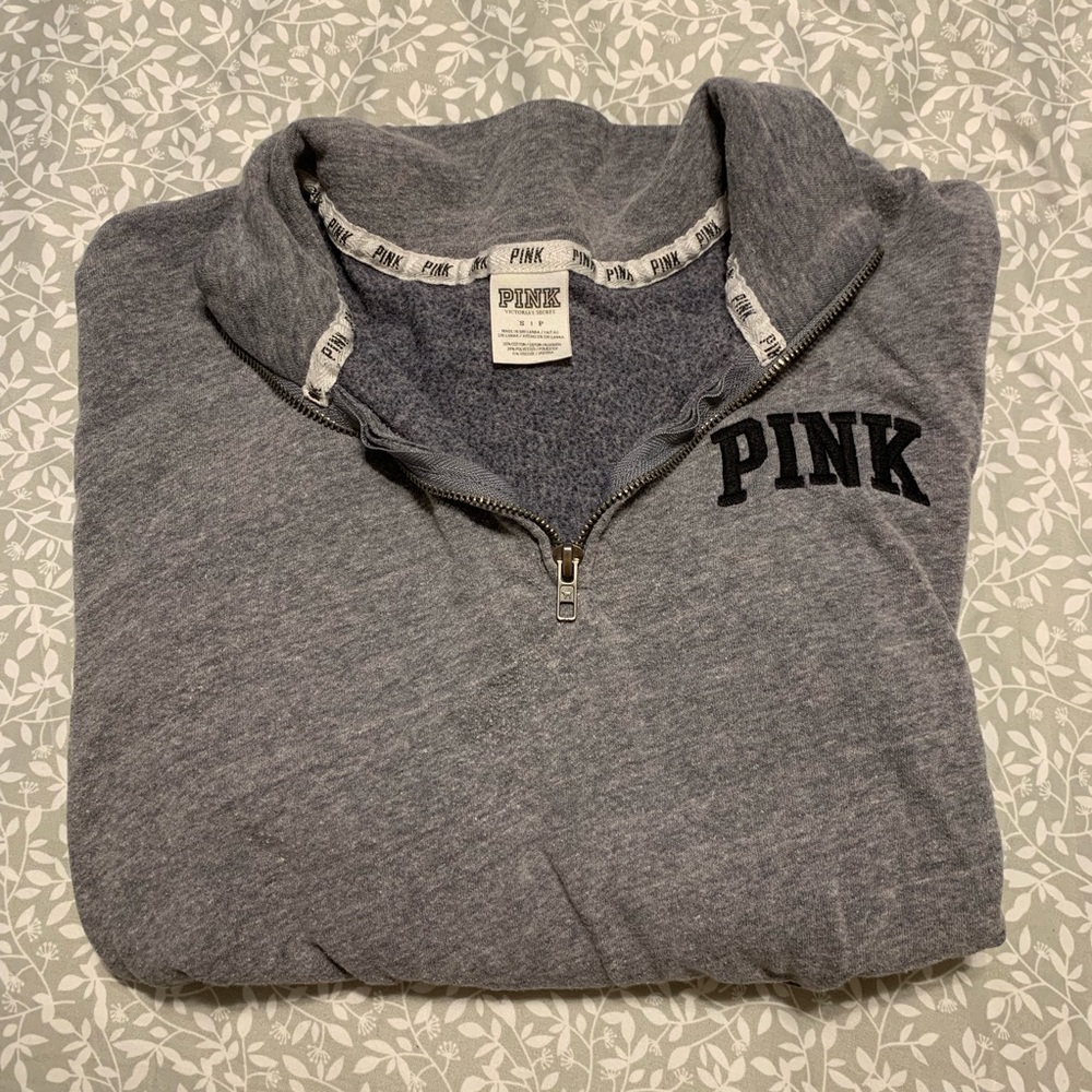 Gray Pink Quarter Zip